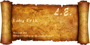 Laky Erik névjegykártya